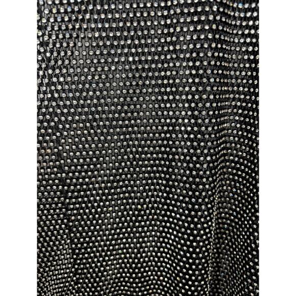 SANTA Rhinestone Embellished Mesh Maxi Dress Party Statement Evening Black Sz M - Picture 7 of 9